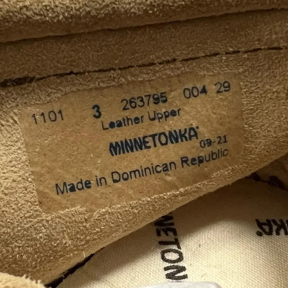 Minnetonka Moccasins Tan Suede Leather Lace Boots Braid Bootie 1101 Infant 3